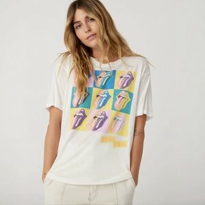 Daydreamer Rolling Stones 9‎ Licks Warhol White Graphic Tee Shirt Large